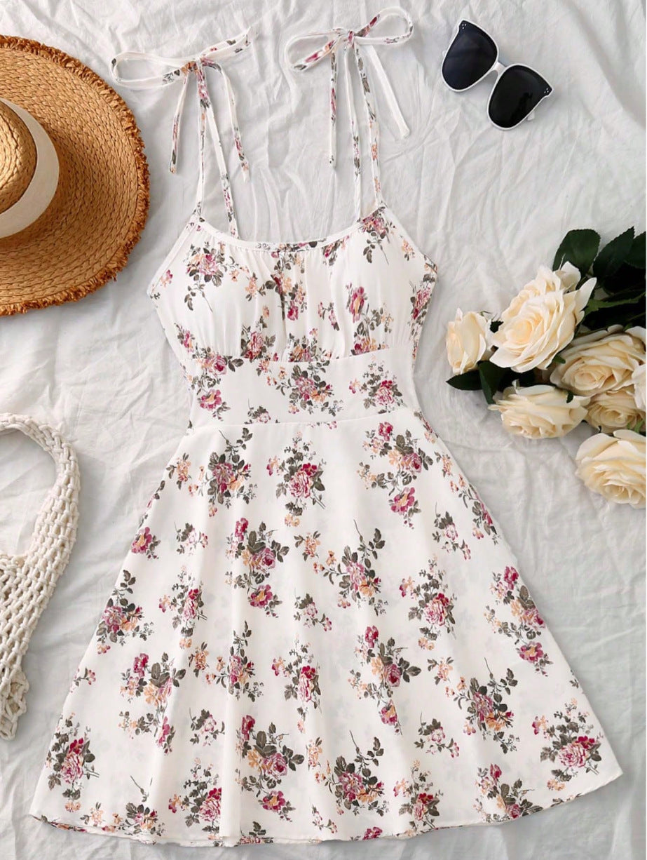 Summer Floral Suspender Mini Dress