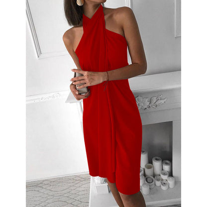 Summer Halter Neck Knitted Dress
