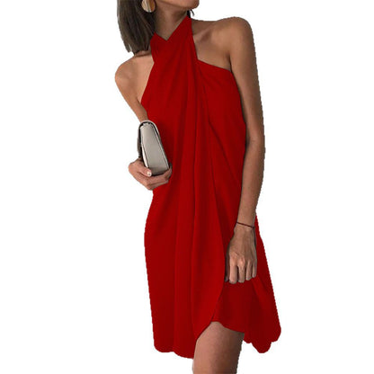 Summer Halter Neck Knitted Dress