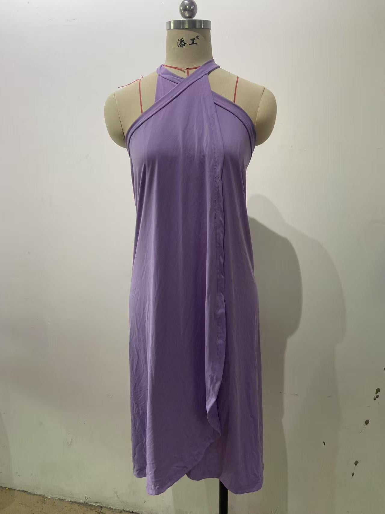 Summer Halter Neck Knitted Dress