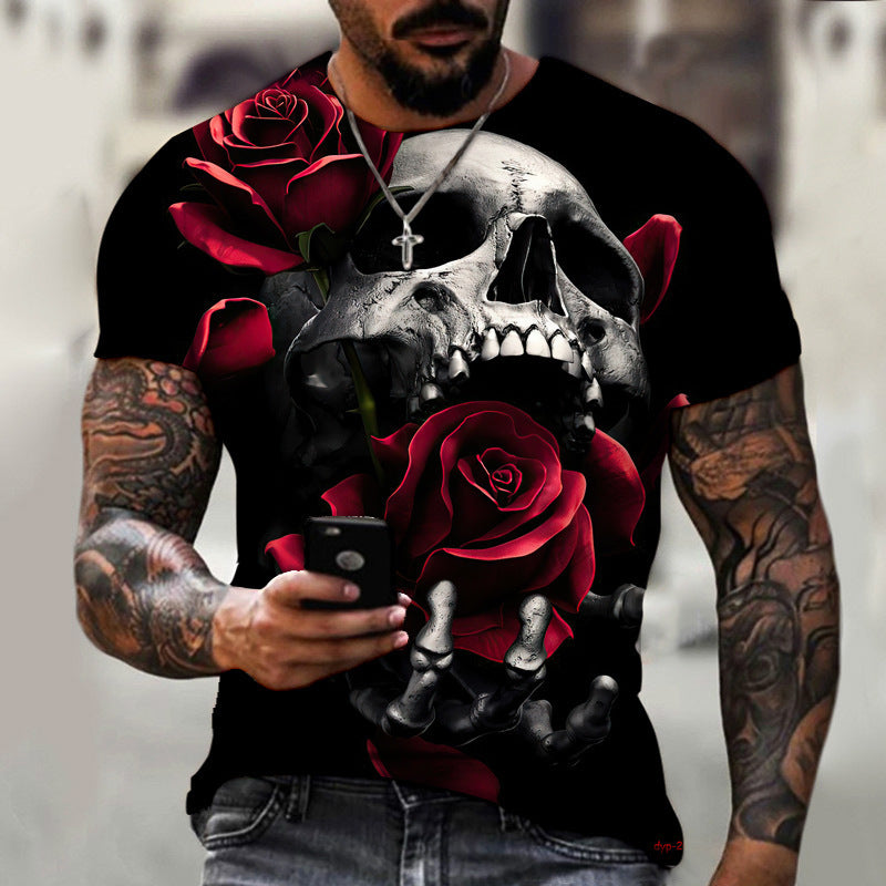 Summer Horror Skull Short Sleeve Shirt