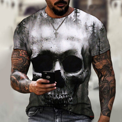 Summer Horror Skull Short Sleeve Shirt