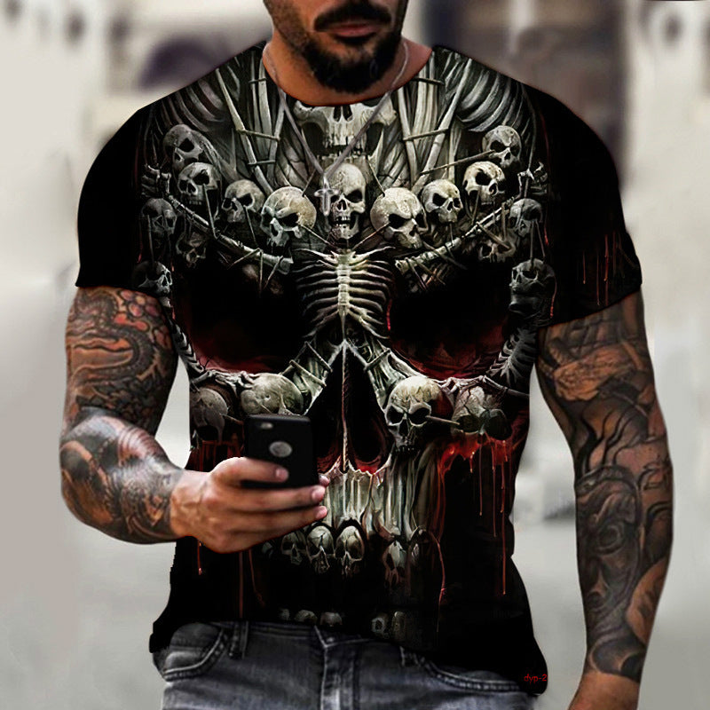 Summer Horror Skull Short Sleeve Shirt