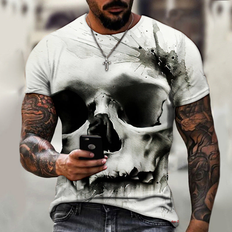 Summer Horror Skull Short Sleeve Shirt