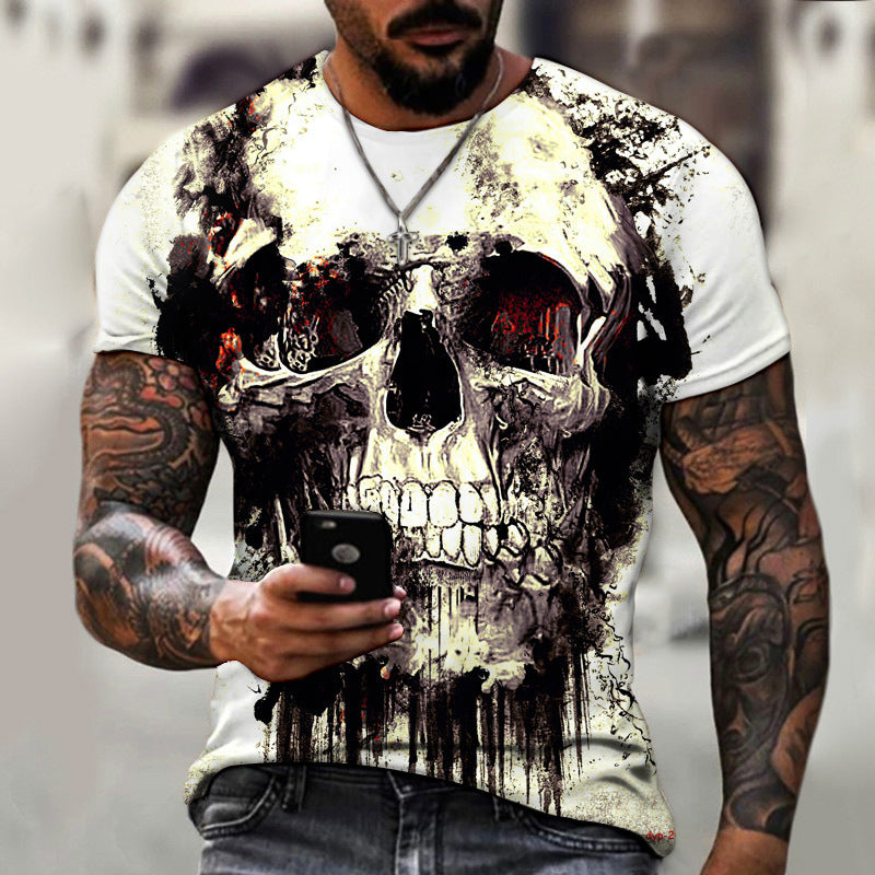 Summer Horror Skull Short Sleeve Shirt