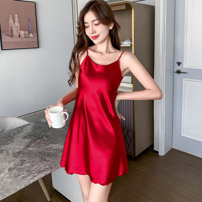 Summer ice silk halter pajamas for women