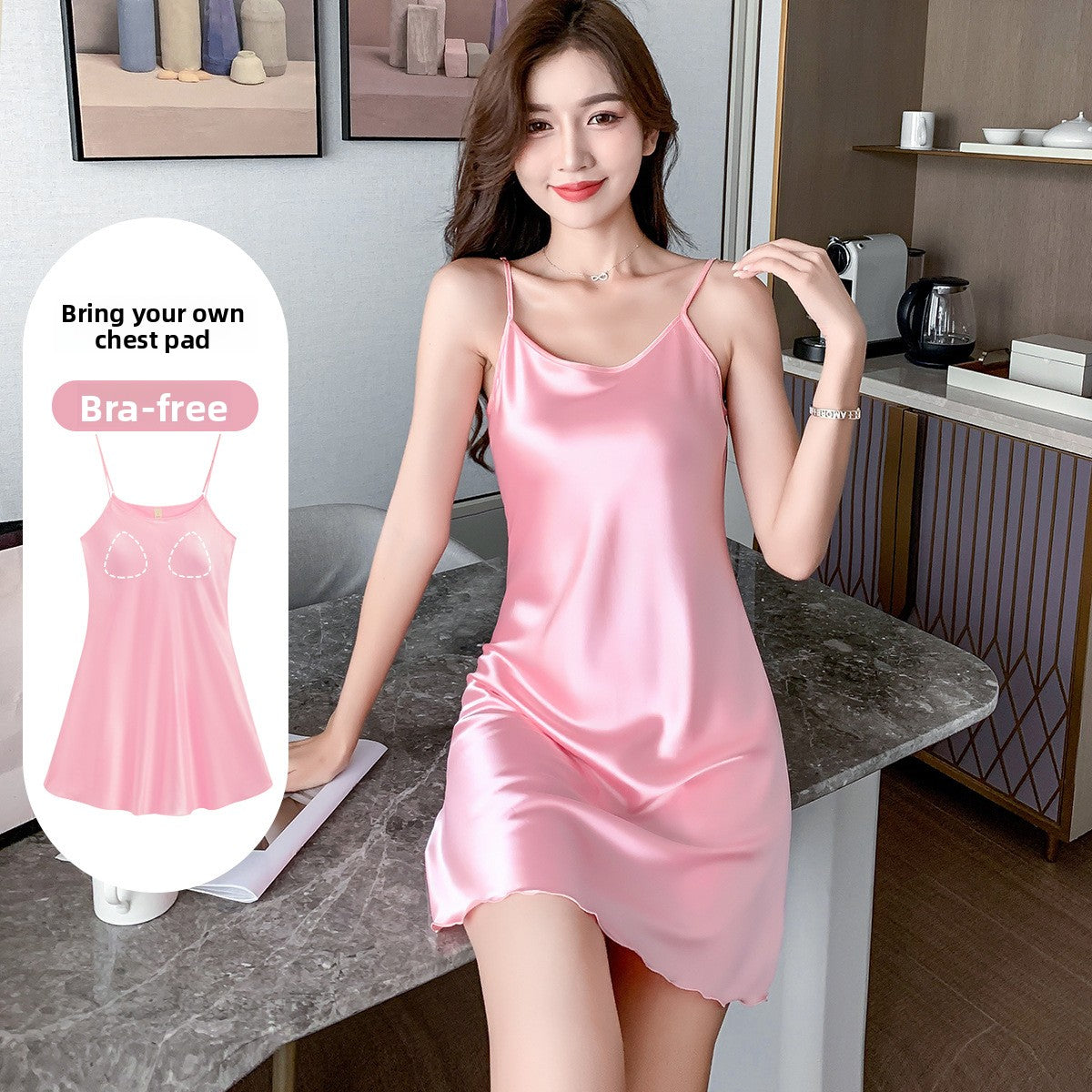 Summer ice silk halter pajamas for women