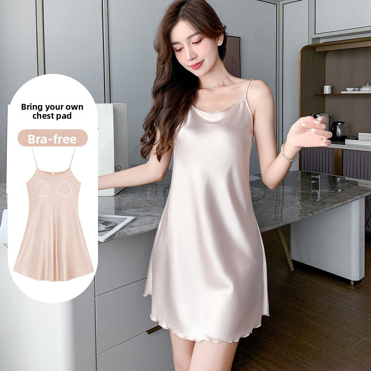 Summer ice silk halter pajamas for women