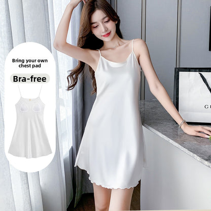 Summer ice silk halter pajamas for women