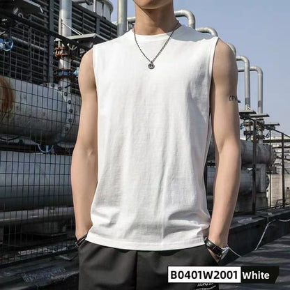 Summer Ice Silk Sleeveless Vest for Men Breathable Quick-Dry Casual Sports Wear