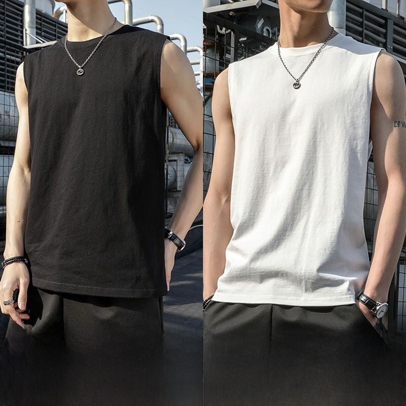 Summer Ice Silk Sleeveless Vest for Men Breathable Quick-Dry Casual Sports Wear