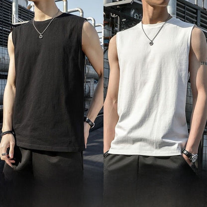 Summer Ice Silk Sleeveless Vest for Men Breathable Quick-Dry Casual Sports Wear