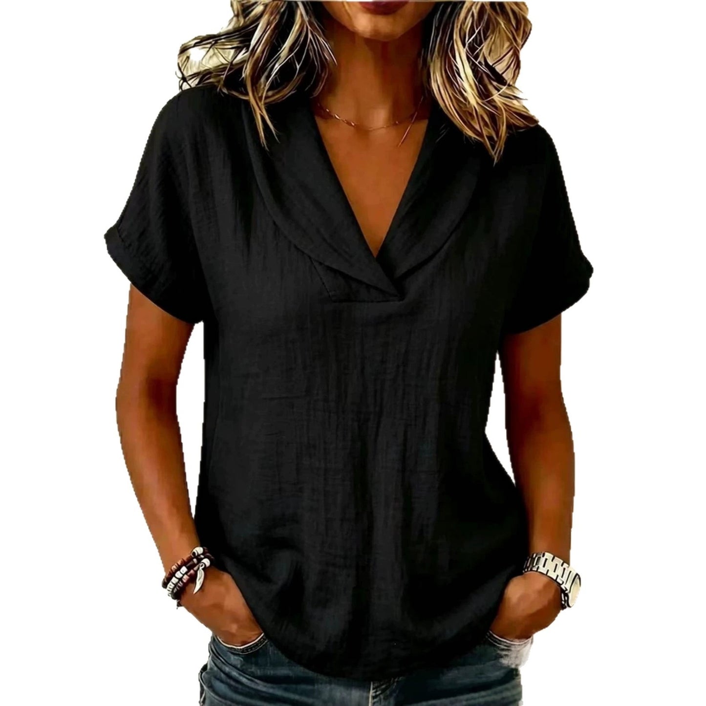 Summer knitted short-sleeve