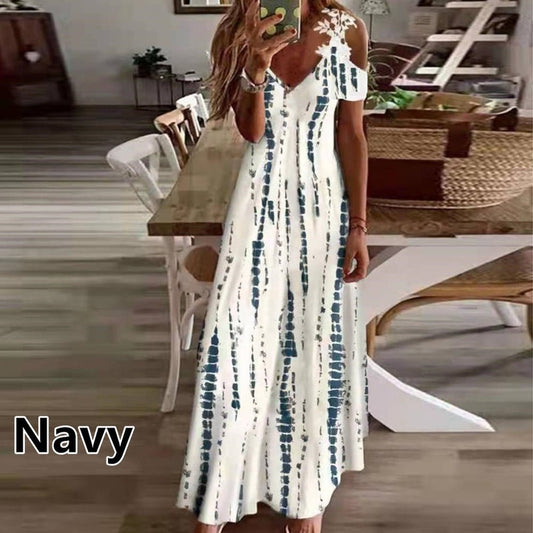 Summer lace halter V-neck dress