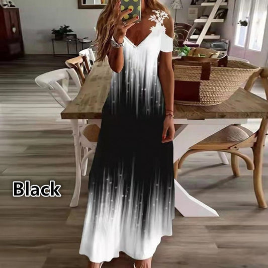 Summer lace halter V-neck dress