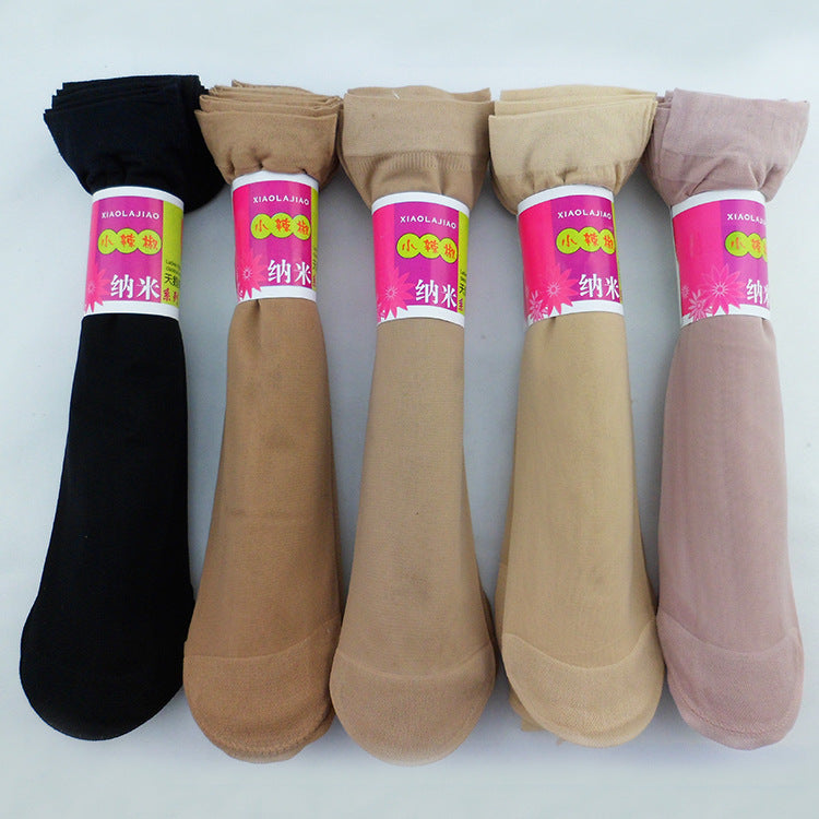 Summer Ladies Thin Core-Spun Silk Short Socks