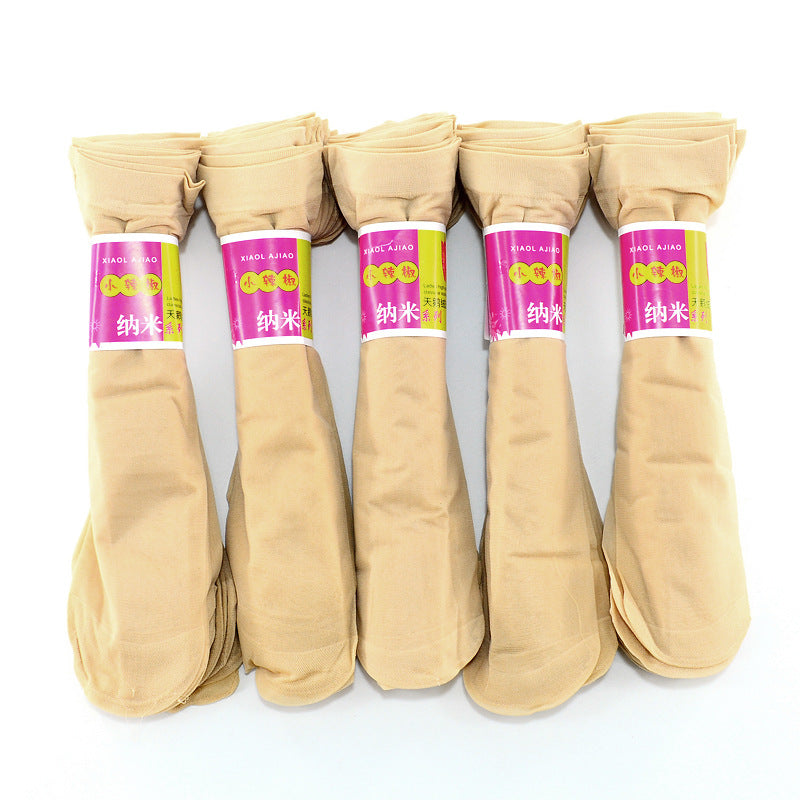 Summer Ladies Thin Core-Spun Silk Short Socks