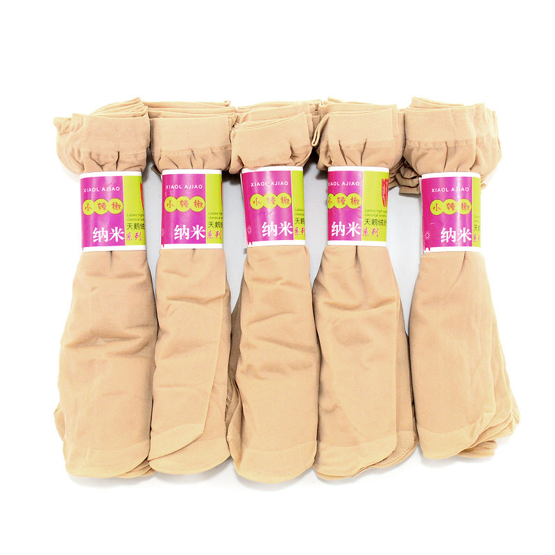 Summer Ladies Thin Core-Spun Silk Short Socks