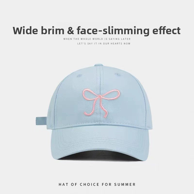 Summer Large Brim Baseball Cap with Embroidered Designs
