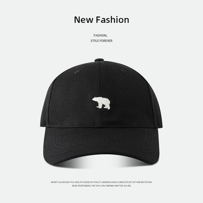 Summer Large Brim Baseball Cap with Embroidered Designs