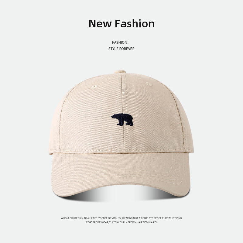 Summer Large Brim Baseball Cap with Embroidered Designs