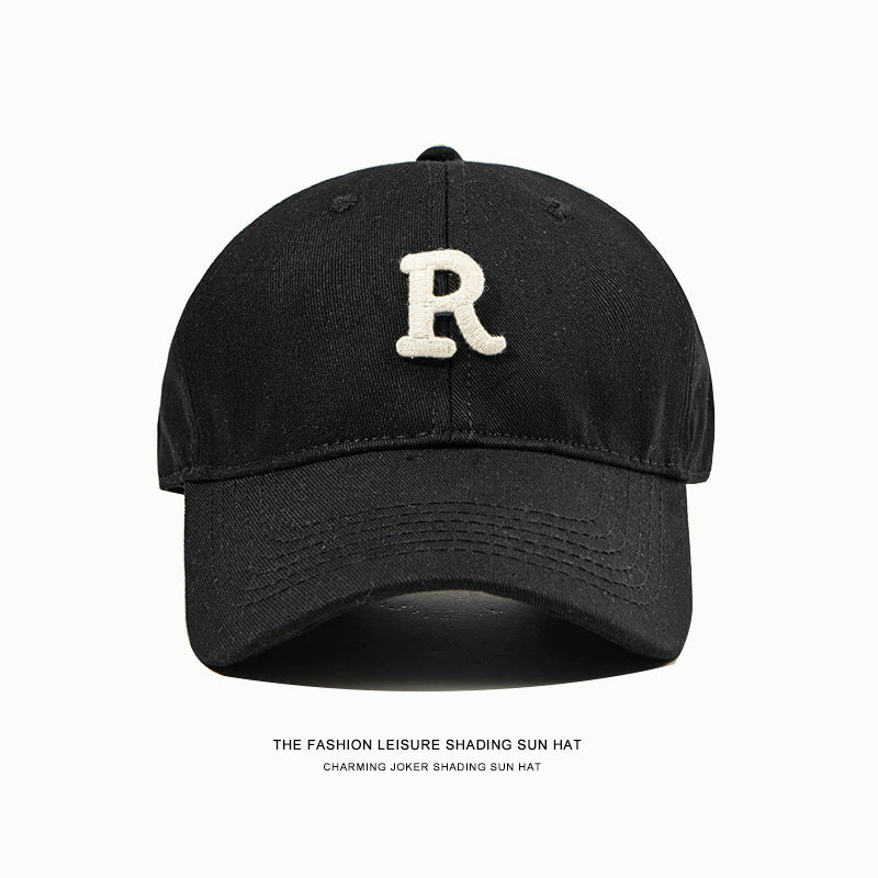 Summer Large Brim Baseball Cap with Embroidered Designs