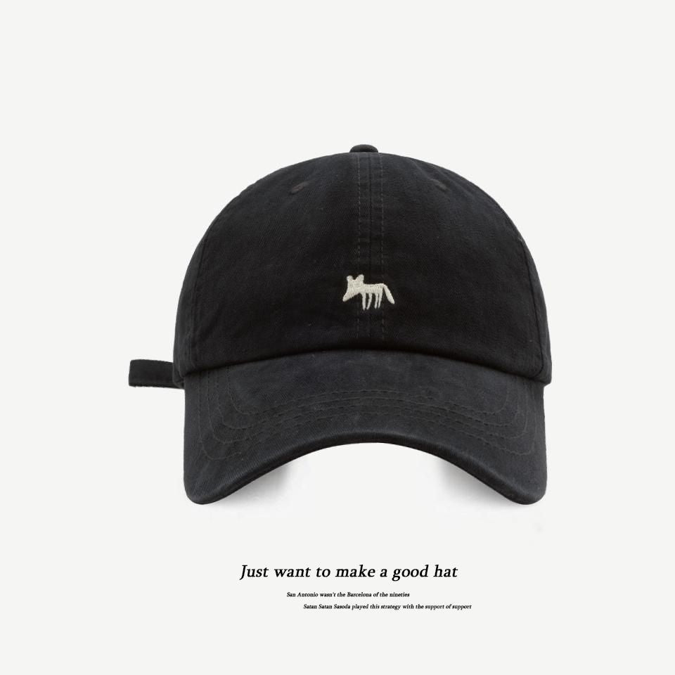 Summer Large Brim Baseball Cap with Embroidered Designs