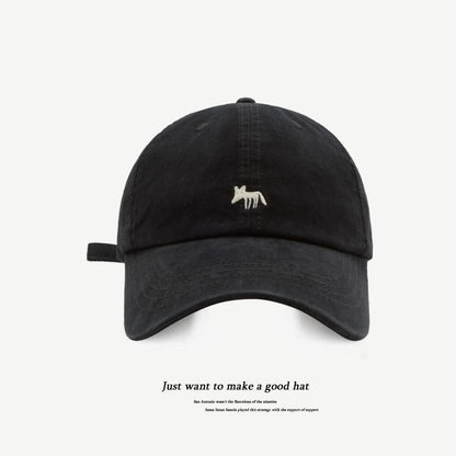 Summer Large Brim Baseball Cap with Embroidered Designs
