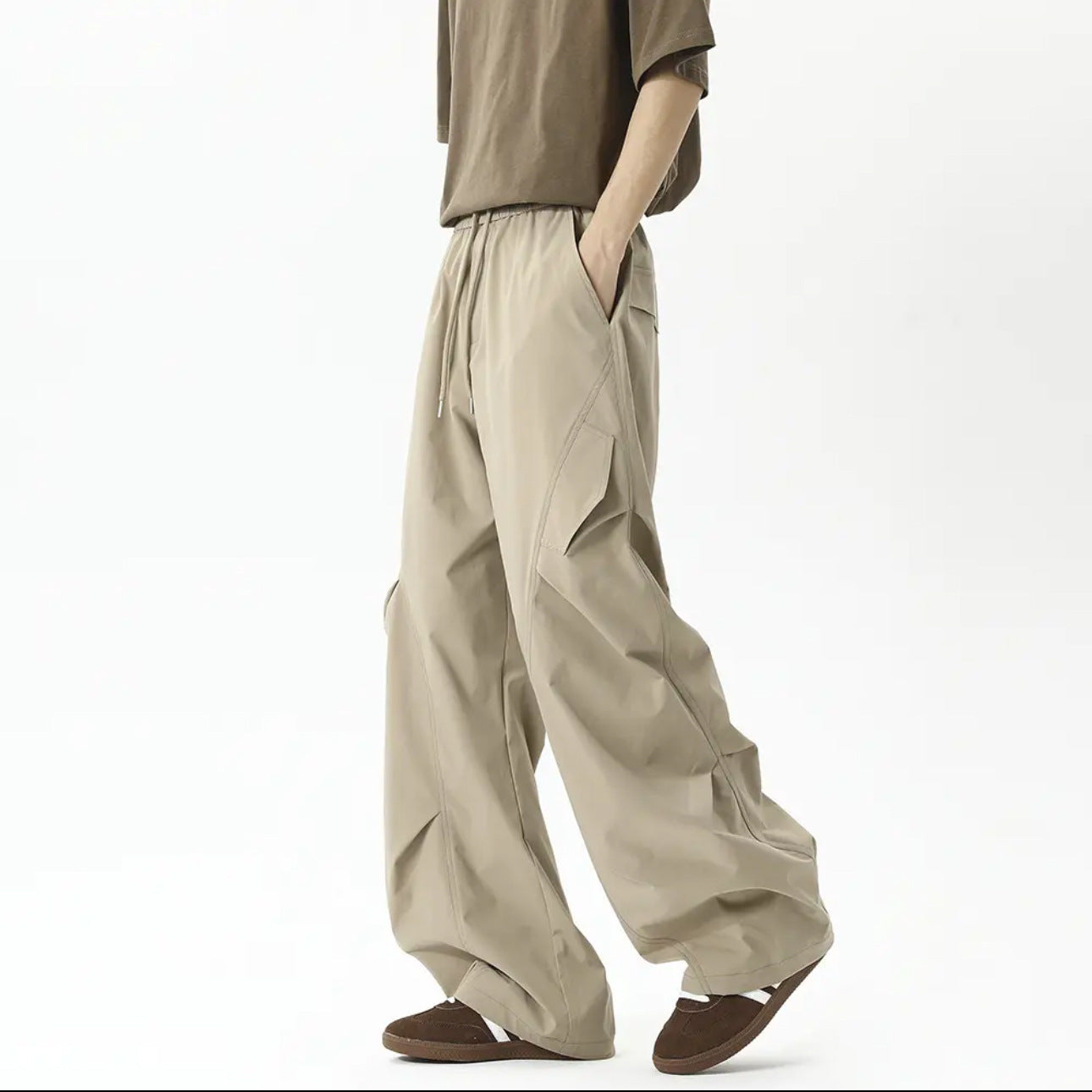 Summer lightweight casual ice silk work pants