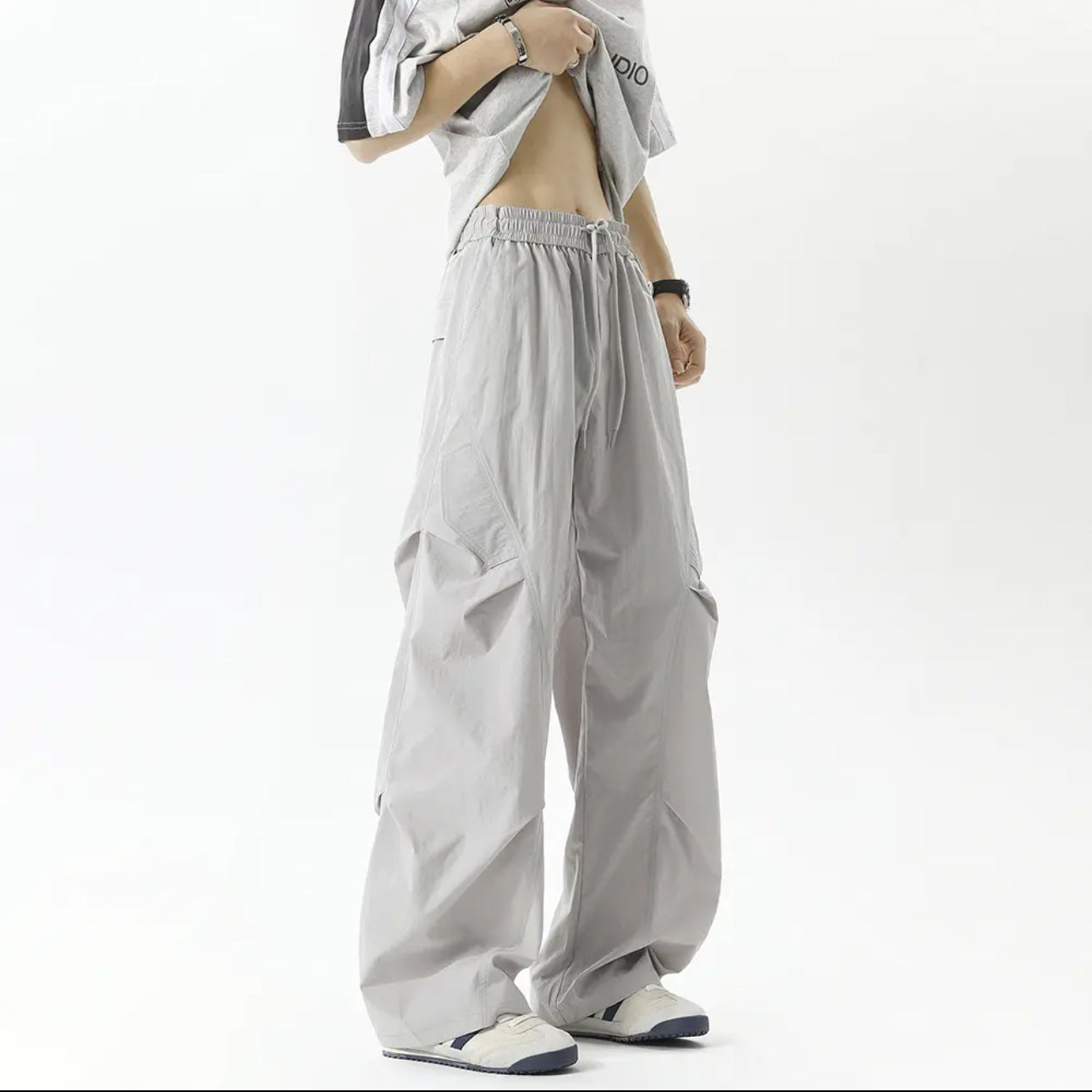 Summer lightweight casual ice silk work pants