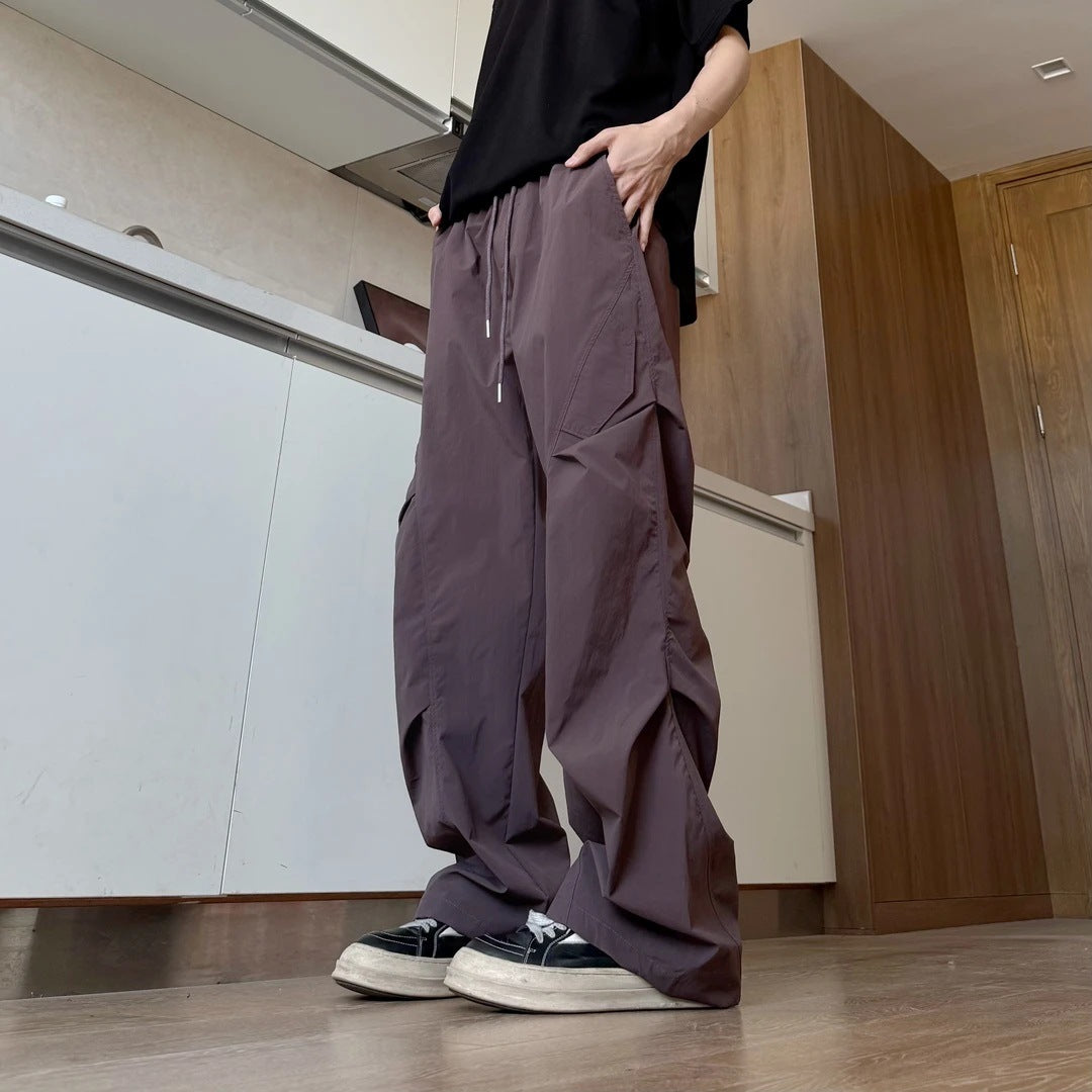 Summer lightweight casual ice silk work pants