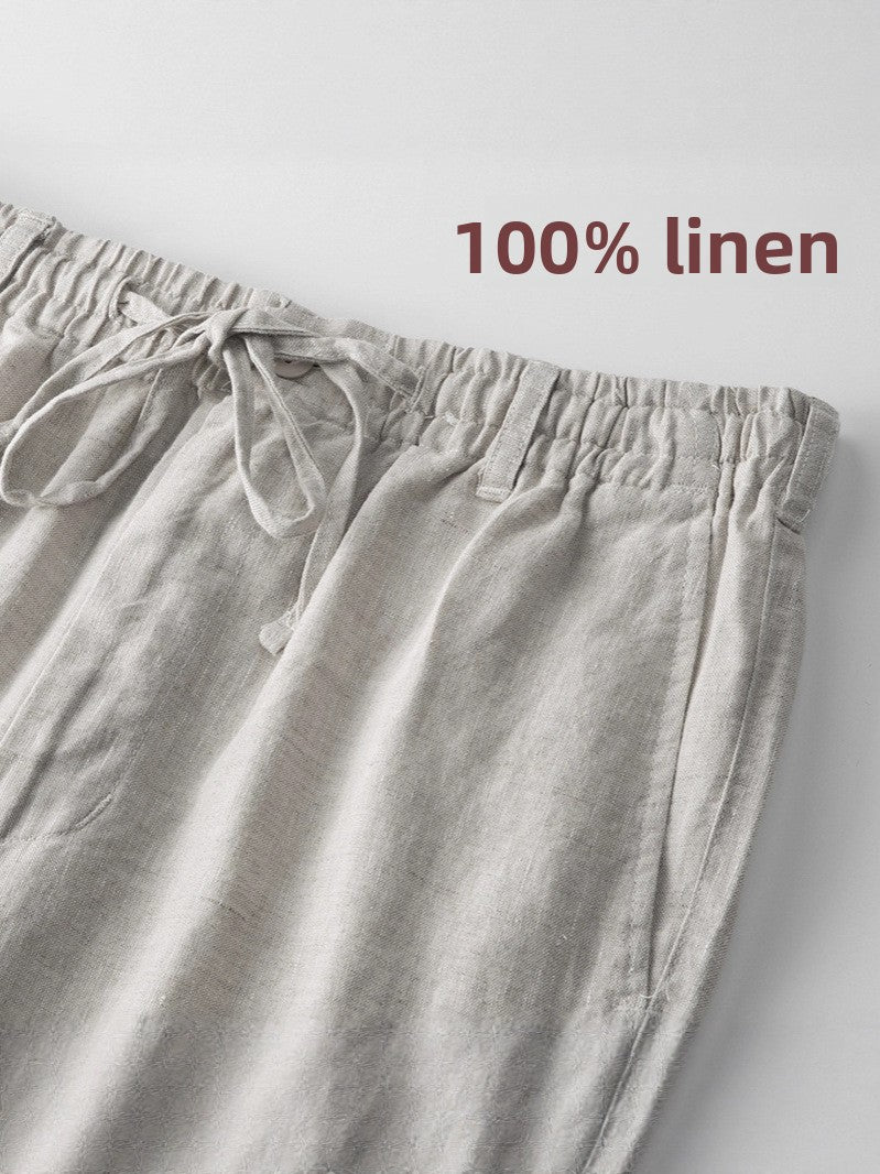 Summer linen shorts, five-pocket pants