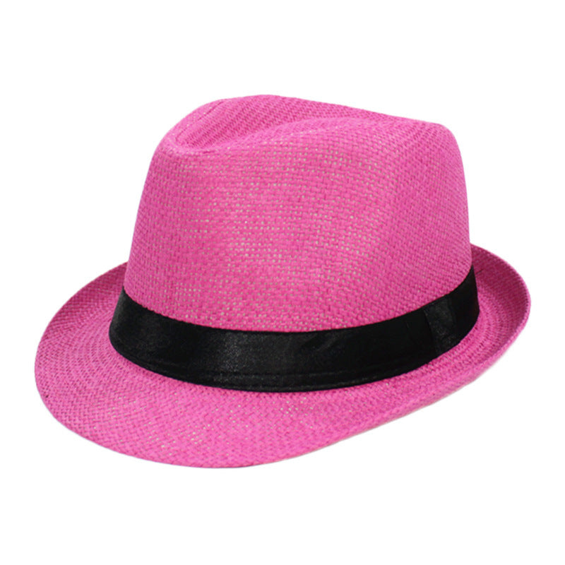 Summer Linen Straw Jazz Hat for Men and Women