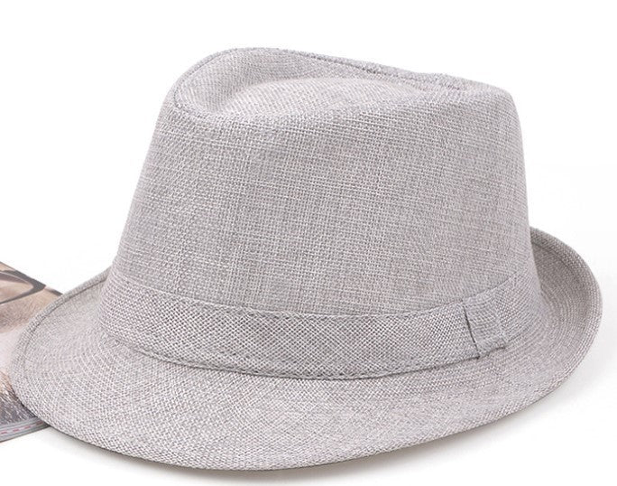 Summer Linen Straw Jazz Hat for Men and Women