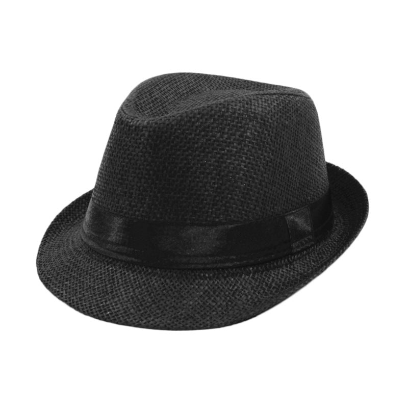 Summer Linen Straw Jazz Hat for Men and Women