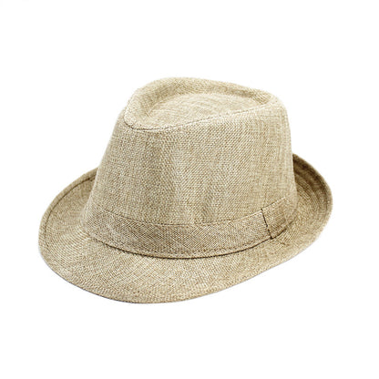 Summer Linen Straw Jazz Hat for Men and Women