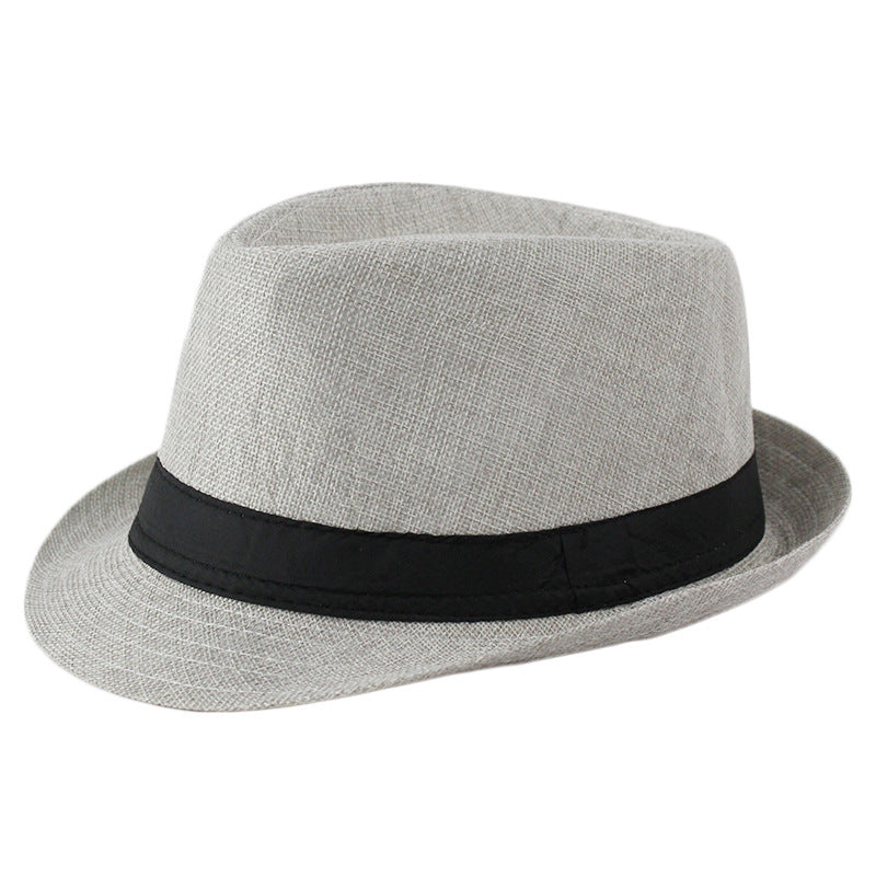 Summer Linen Straw Jazz Hat for Men and Women