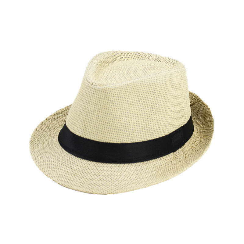 Summer Linen Straw Jazz Hat for Men and Women