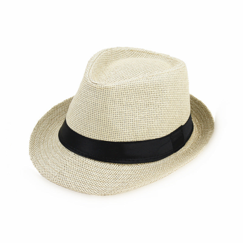 Summer Linen Straw Jazz Hat for Men and Women