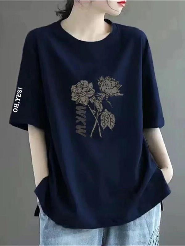 summer loose printed short-sleeved T-shirt