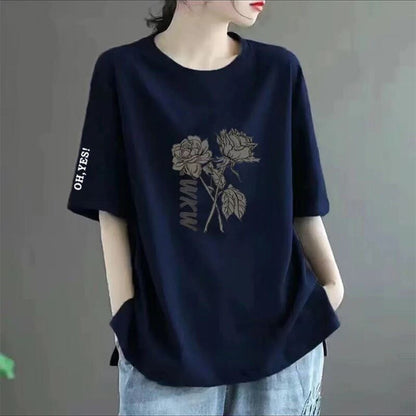 summer loose printed short-sleeved T-shirt