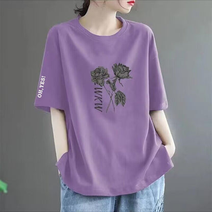 summer loose printed short-sleeved T-shirt