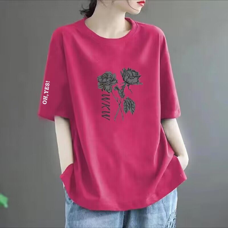 summer loose printed short-sleeved T-shirt