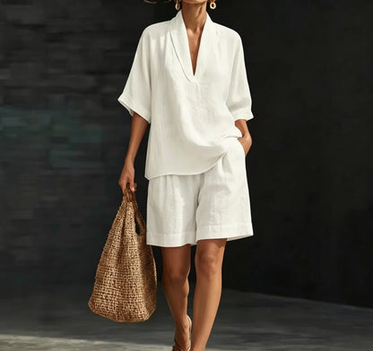 Summer Loose V-Neck Short-Sleeve