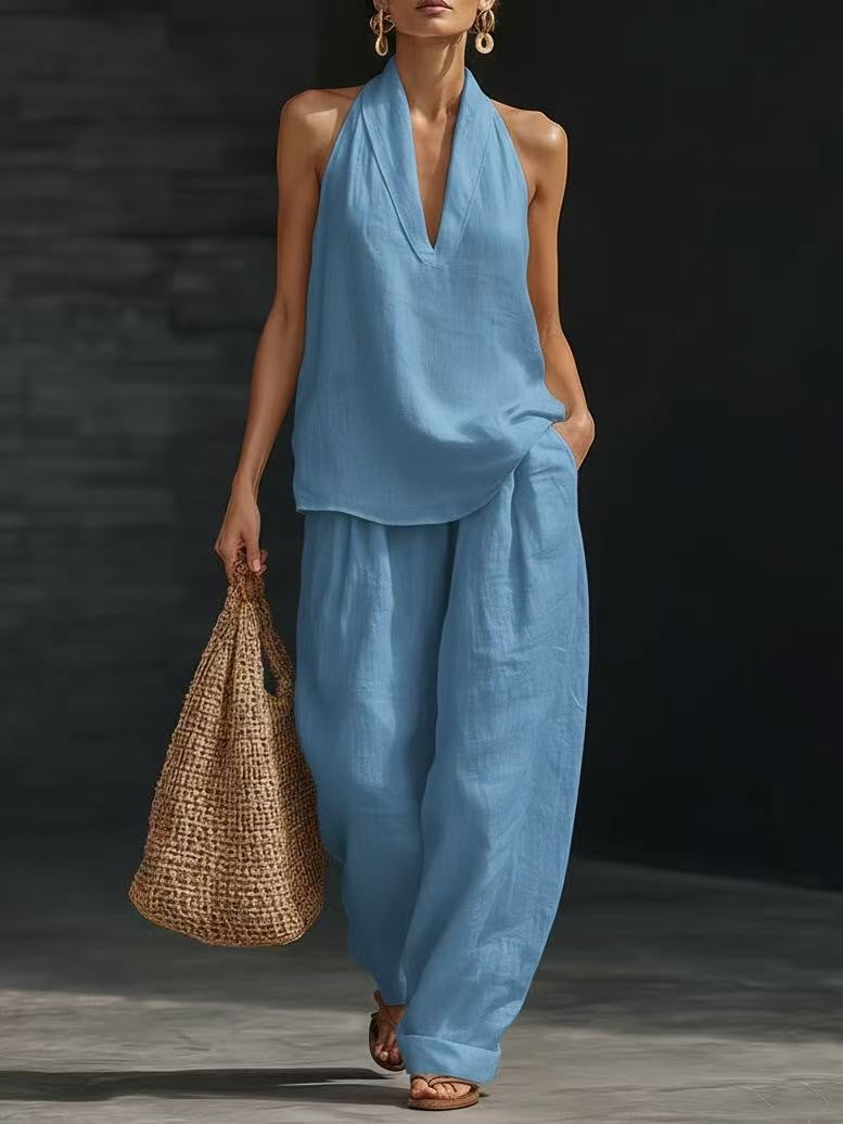 Summer Loose V-Neck Short-Sleeve