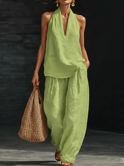 Summer Loose V-Neck Short-Sleeve