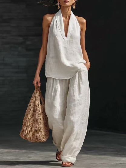 Summer Loose V-Neck Short-Sleeve