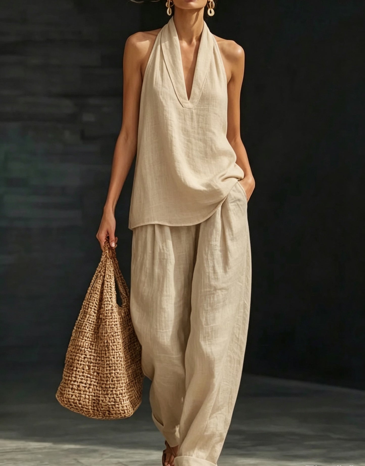 Summer Loose V-Neck Short-Sleeve