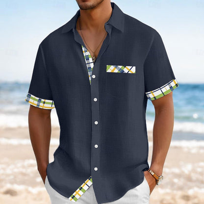 Summer Men Hawaiian Shirt 3D Digital Print Short Sleeve Casual Top