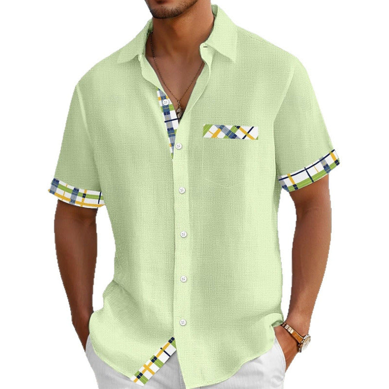 Summer Men Hawaiian Shirt 3D Digital Print Short Sleeve Casual Top